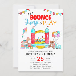Bounce Jump Play Kids Trampolin Park Geburtstag Einladung