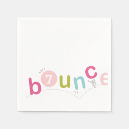 Bounce Modern Kids Pink Geburtstagsparty Serviette