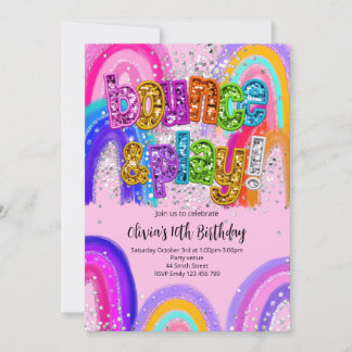 Bounce Party Birthday Any Age Invitation Einladung