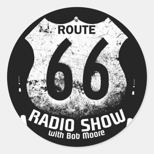 Bounce Radio Route 66 Round Aufkleber (Vorderseite)