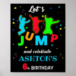 Bounce Willkommensschild Party Jump Trampolin Park Poster
