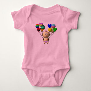 BOUNCING BABY MIRL MIT 10 BALLOONS STRAMPLER