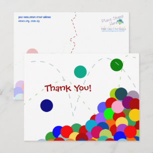 Bouncing Party Vielen Dank Postcard Postkarte