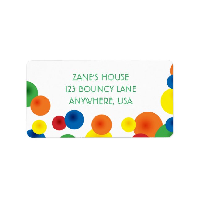 Bouncy Ball Address Labels Adressaufkleber (Vorne)