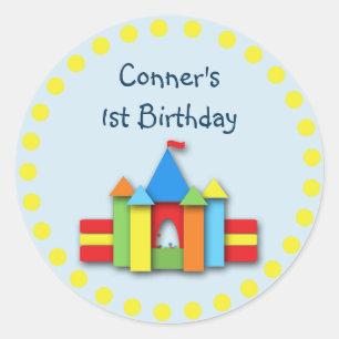 Bouncy Bithday Einladung Siegel oder Adressetikett Runder Aufkleber