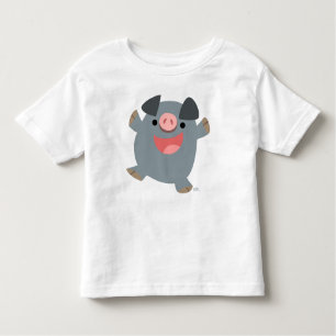 Bouncy Cartoon Pig Kinder T - Shirt