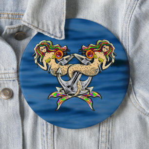 Bound Mermaids - Schönes Design für Meeresliebhabe Button