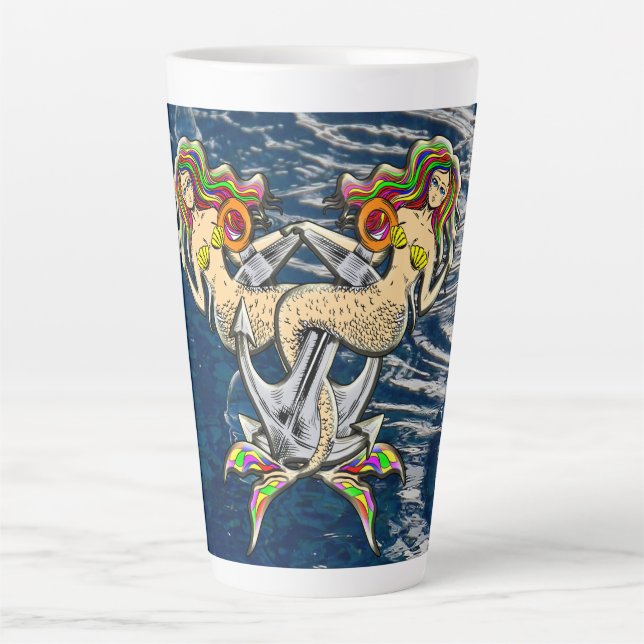 Bound Mermaids - Schönes Design für Meeresliebhabe Milchtasse (Vorderseite)