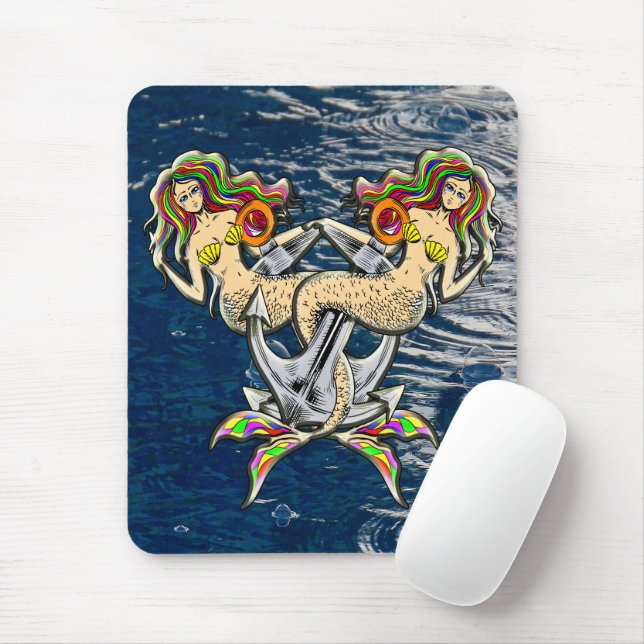 Bound Mermaids - Schönes Design für Meeresliebhabe Mousepad (Mit Mouse)
