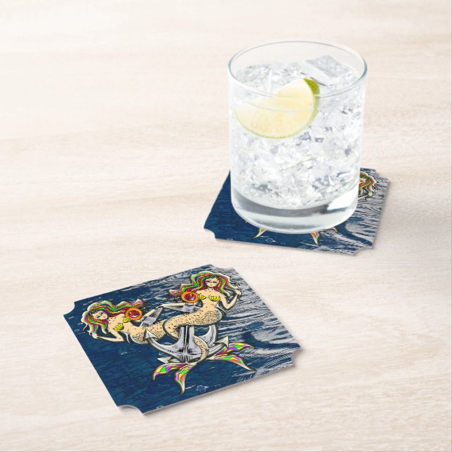 Bound Mermaids - Schönes Design für Meeresliebhabe Untersetzer (Vor Ort)