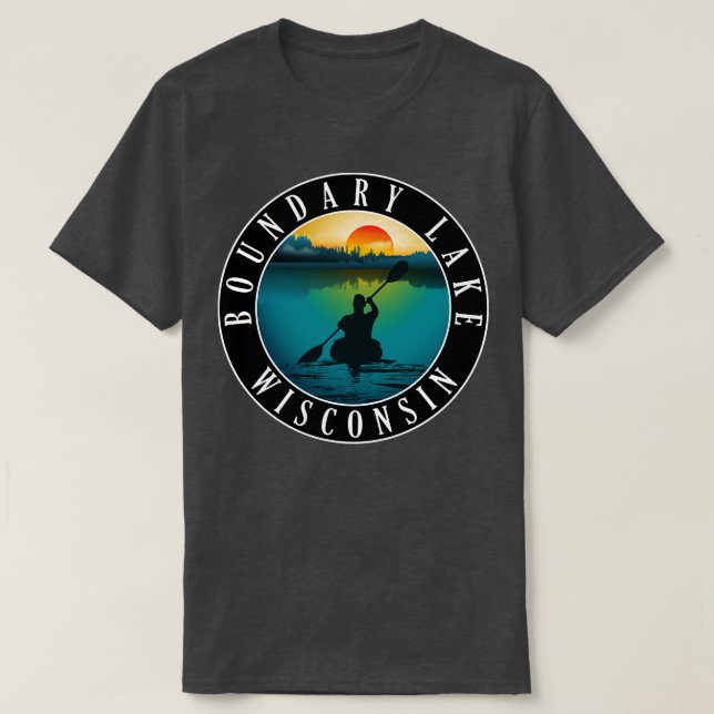 Boundary Lake Wisconsin Kayaking T-Shirt (Design vorne)