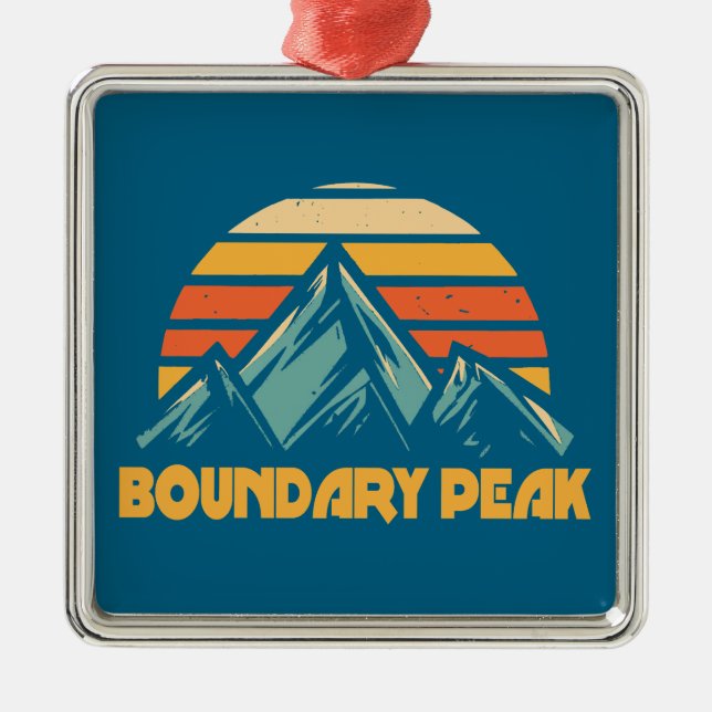 Boundary Peak Nevada Retro Turquoise Ornament Aus Metall (Vorne)