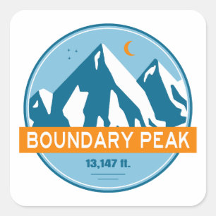 Boundary Peak Nevada Sterne Mond Quadratischer Aufkleber
