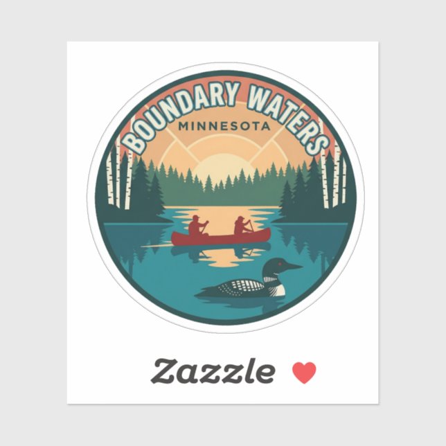 Boundary Waters Minnesota Reise-Aufkleber Sticker (Blatt)