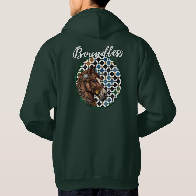 Boundless Horse Hoodie – Alhambra Geometric Art Ba (Rückseite)