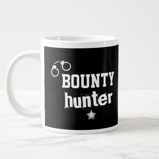 Bounty Hunter Handcuffs Bail Erholung Agent Black Jumbo-Tasse (Links)
