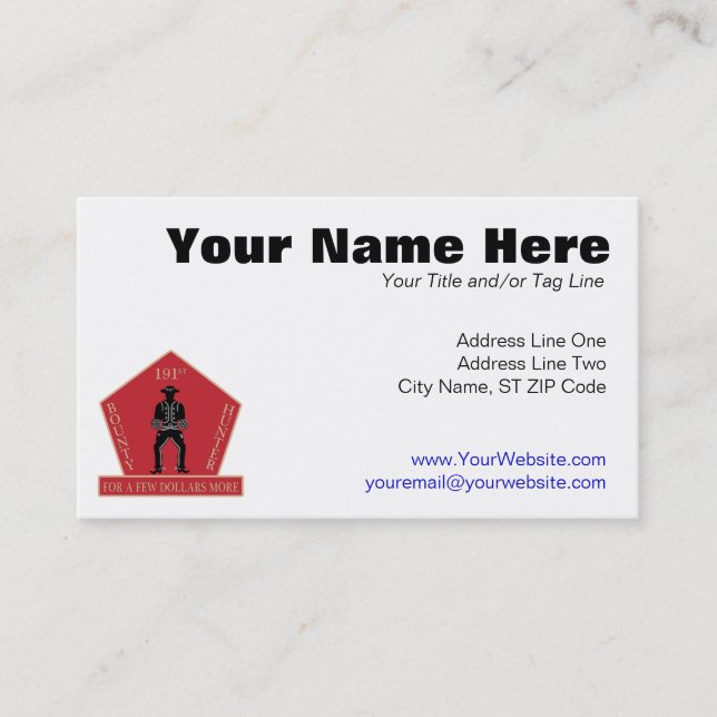 Bounty Junters Patch Visitenkarte (Vorderseite)