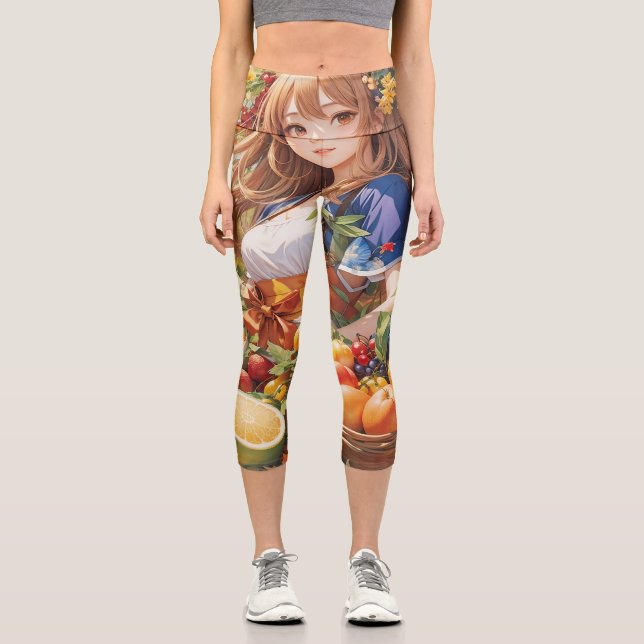 Bounty of the Seasons: Eine Feier in Collage Capri Leggings (Vorderseite)