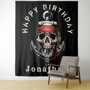 Bounty-Pirat-Totenkopf-Geisterschiff Hintergrundku Wandteppich