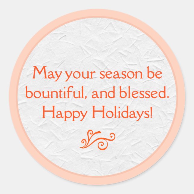 Bounty & segnete Holiday Round Sticker (Vorderseite)