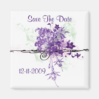 Bouquet Abstrakt Save the Date Magnet Square