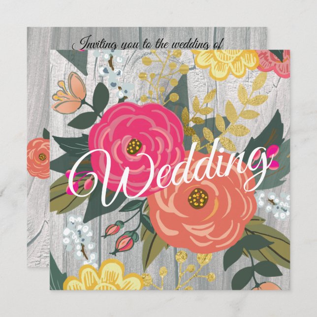Bouquet auf dem Barnwood Square Einladung (Vorne/Hinten)