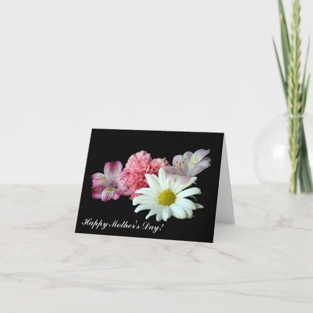 Bouquet auf der Black Mother Day Card Karte (Vorderseite)