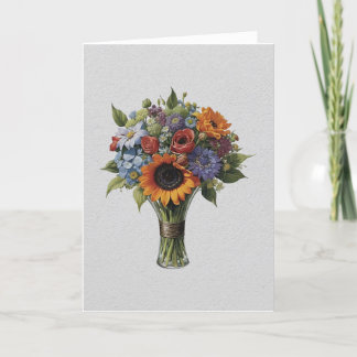 Bouquet auf Weiß Feiertagskarte