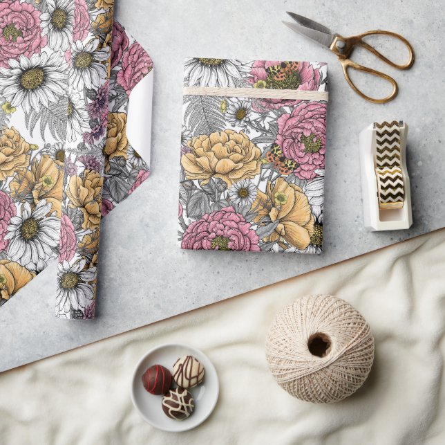 Bouquet aus Blume- Rose, Pfingsten, Molkereien Geschenkpapier (Basteln)