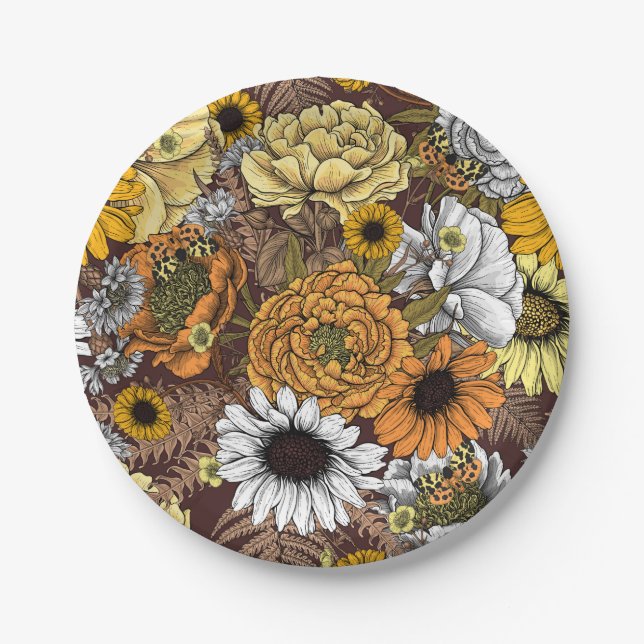 Bouquet aus Blume- Rose, Pfingsten, Molkereien Pappteller (Vorderseite)