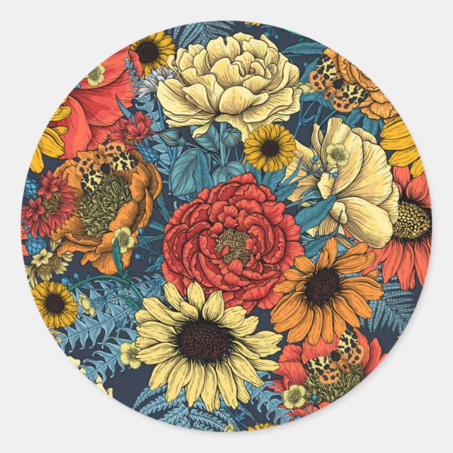 Bouquet aus Blume- Rose, Pfingsten, Molkereien Runder Aufkleber (Vorderseite)