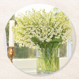 Bouquet aus Frühlingsblütenlilien des Tales Runder Pappuntersetzer