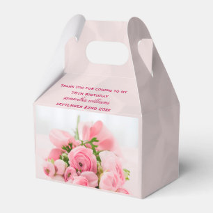 Bouquet aus rosa Rosen 75. Geburtstag Geschenkschachtel