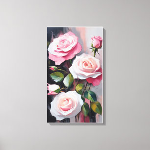 Bouquet aus rosa Rosen Leinwanddruck