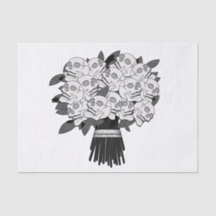 Bouquet aus Skull-Rose Schwarz-Weiß-Party Seidenpapier