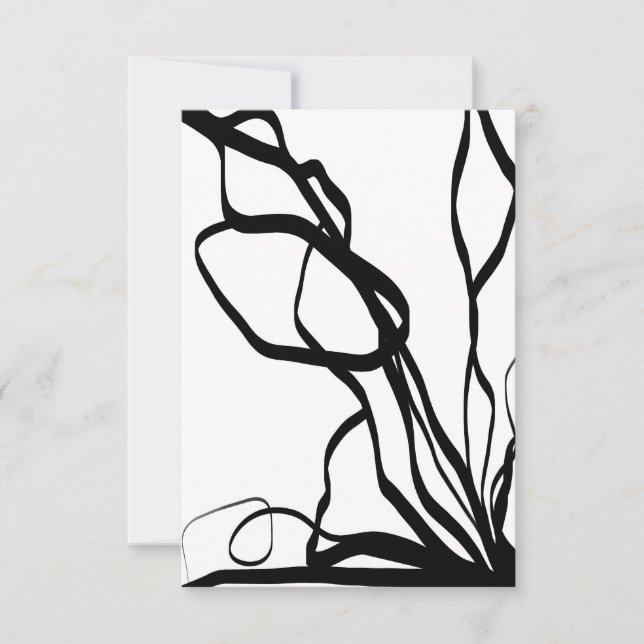 Bouquet Blanc: Abstrakt Weiß und Schwarz (Vorderseite)