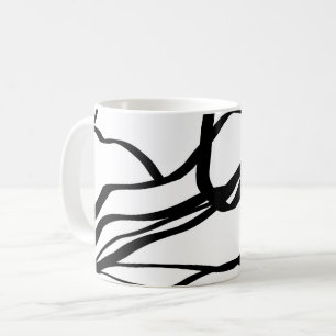 Bouquet Blanc: Abstrakt Weiß und Schwarz Kaffeetasse