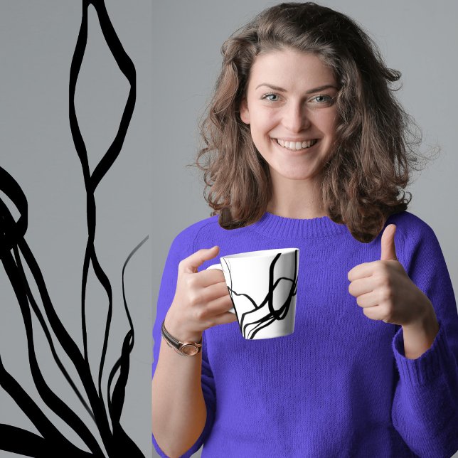 Bouquet Blanc: Abstrakt Weiß und Schwarz Milchtasse (Von Creator hochgeladen)