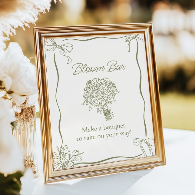 Bouquet Bloom Bar Brautparty-Schild Poster (Von Creator hochgeladen)