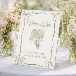 Bouquet Bloom Bar Bridal Shower Sign Sockelschild