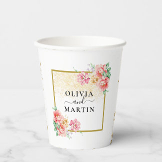 Bouquet Bloom Wedding Paper Cup Pappbecher