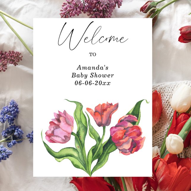 Bouquet-Blume Begrüßung Babydusche Party Poster (Von Creator hochgeladen)