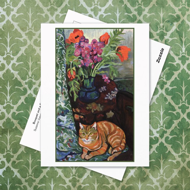 Bouquet Blume Cat Suzanne Valadon Postkarte (Von Creator hochgeladen)