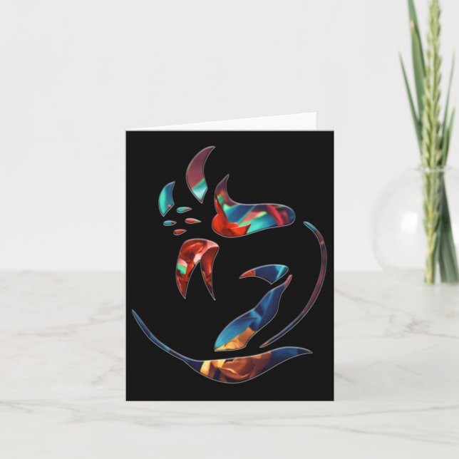 Bouquet-Blume mit fünf Aufklebern Karte (Vorderseite)