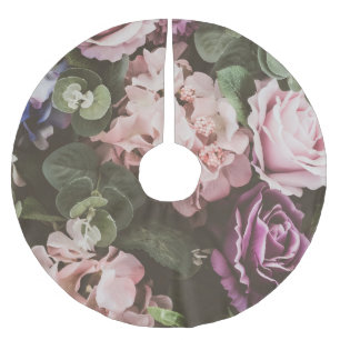 Bouquet-Blume, Vintager Filter, schöner Hintergrun Polyester Weihnachtsbaumdecke