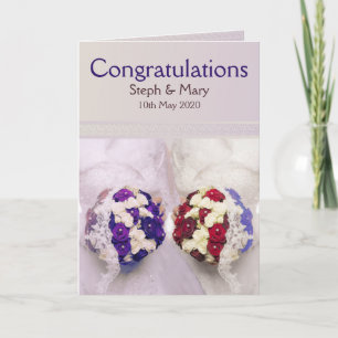 Bouquet Braut Lesbische Hochzeit Gratulation Karte