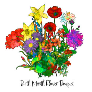 Bouquet der Blume des Geburtsmonats Kaffeetasse