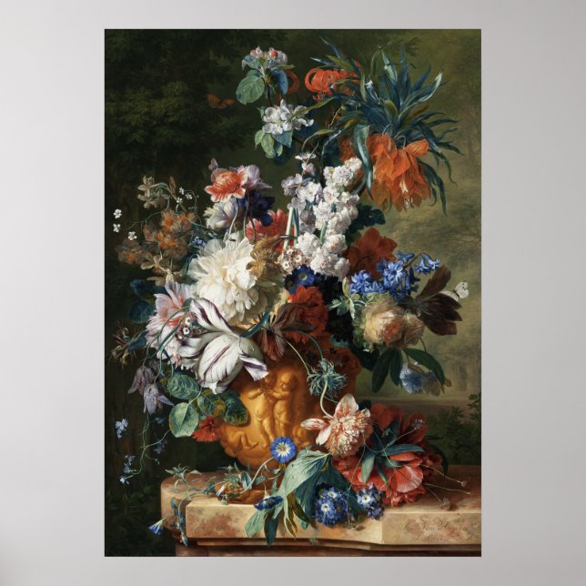 Bouquet der Blume in einem Urn Poster (Vorne)