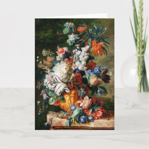 Bouquet der Blume in einem Urn von Jan van Huysum Karte