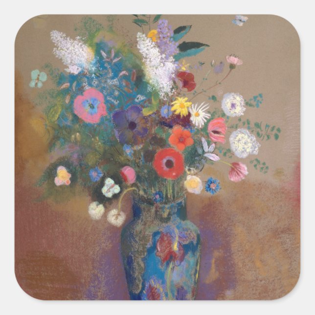 Bouquet der Blume Quadratischer Aufkleber (Vorderseite)